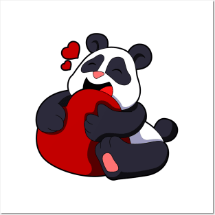 Panda - Love with Heart Posters and Art